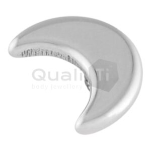 A close up photo of the QualiTi Body Jewellery Crescent Moon Shaped Attachment
