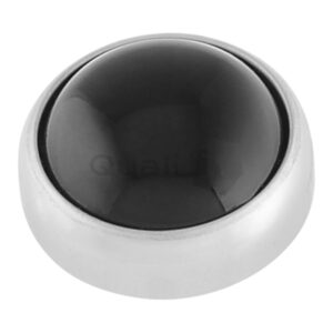 A close up photo of the QualiTi Body Jewellery A close up photo of the QualiTi Body Jewellery Natural Onyx Flat Attachment