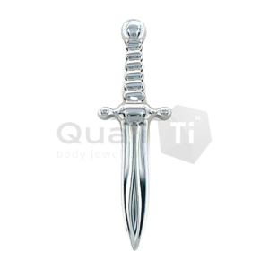 A close up photo of the QualiTi Body Jewellery A close up photo of the QualiTi Body Jewellery Pinchy's Dagger Attachment
