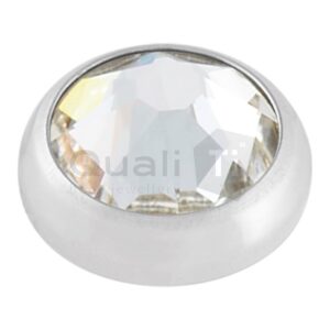 A close up photo of the QualiTi Body Jewellery A close up photo of the QualiTi Body Jewellery Swarovski Crystal Flat Attachment