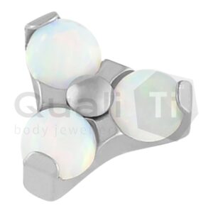 Close up photo of a QualiTi Body Jewellery White Trio Attachment